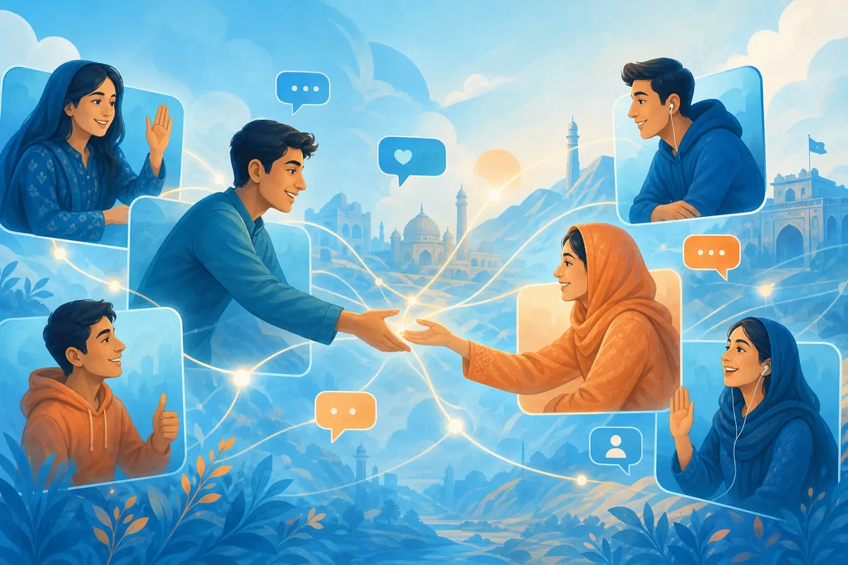 How to make friends online in Pakistan illustration