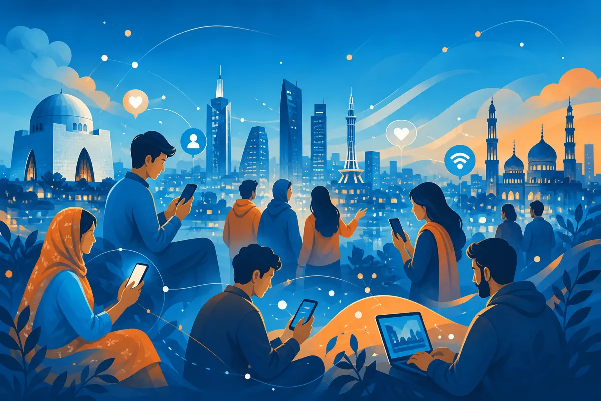 Internet culture in Pakistan illustration