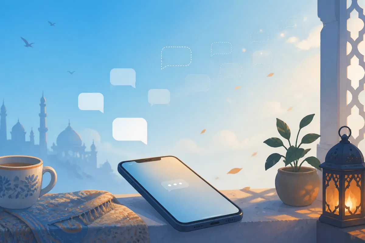 Quiet illustration of fading chat bubbles and a patiently waiting phone when online friends go silent